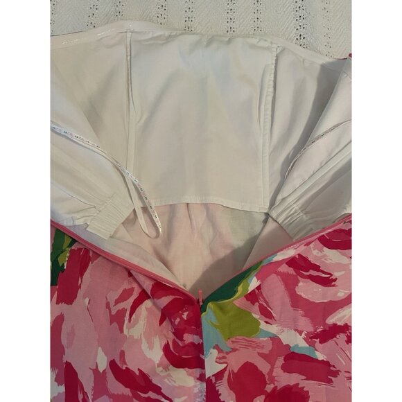 NEW! Lilly Pulitzer Keetan dress NWT sz 6 Strapless Silk Blend Hotty Pink $198 - Picture 4 of 8